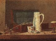 Jean Baptiste Simeon Chardin Pipes and Drinking Pitcher painting